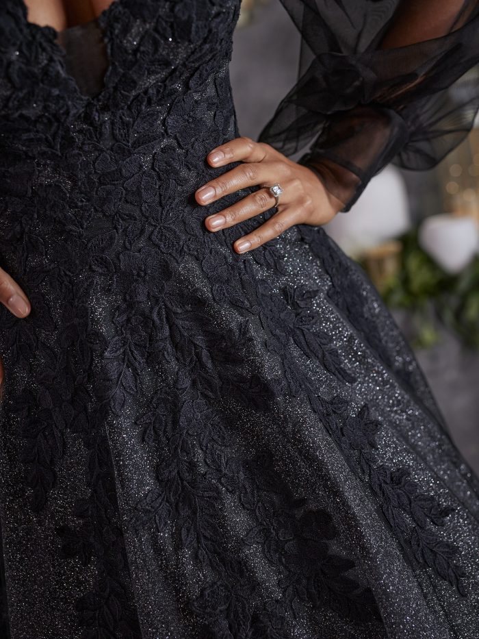 Bride In Black Wedding Dress Called Alexandria By Rebecca Ingram