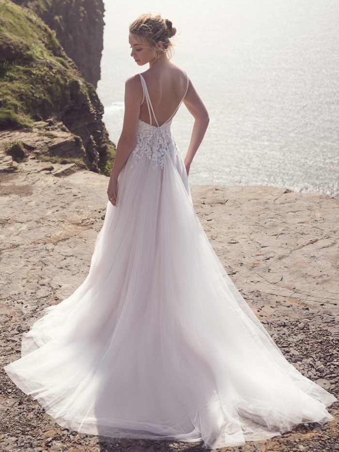 Bride In A-Line Wedding Dress Called Cassidy By Rebecca Ingram