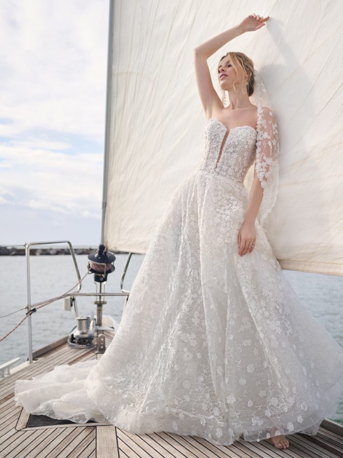 Bride In 3D Floral Ballgown Called Afton By Sottero And Midgley
