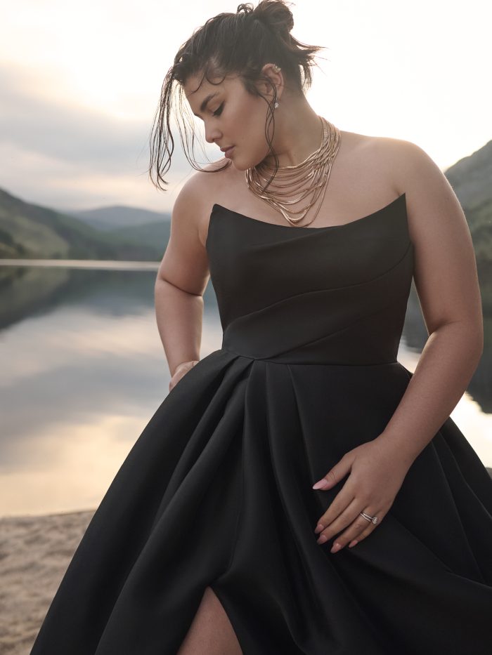 Plus Size Black Strapless Dress