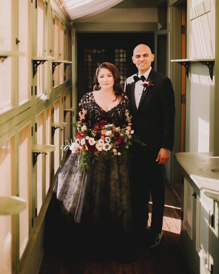 Bride In Black Wedding Dress Called Zander By Sottero And Midgley In Alaskan Elopement