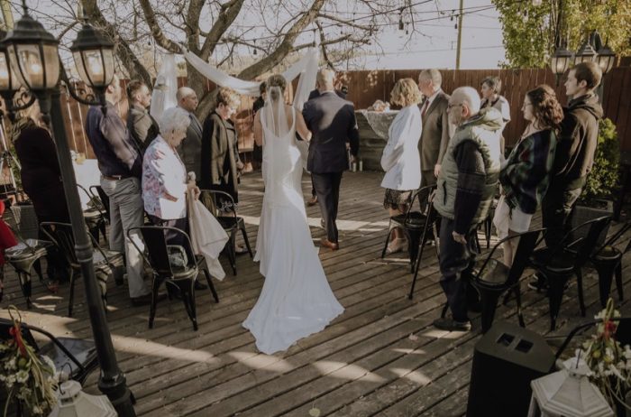 Bride In Micro Wedding Dress Called Fernanda By Maggie Sottero