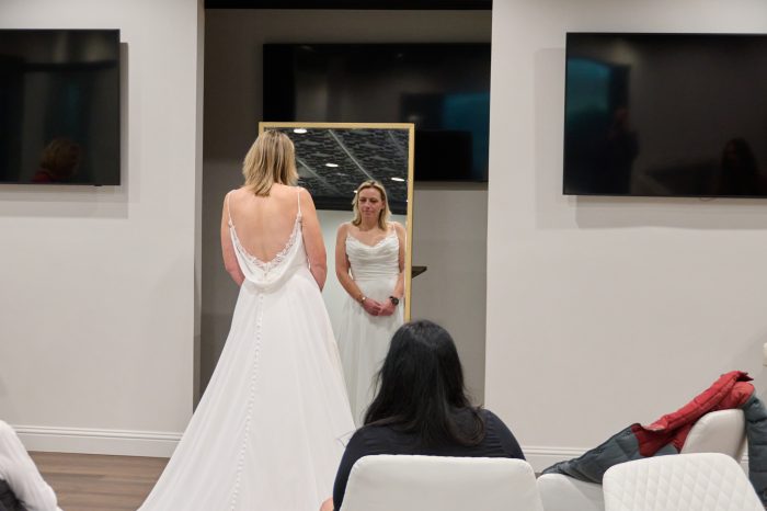 LGBTQ+ Bride In Chiffon A-Line Wedding Dress Called Jessica By Maggie Sottero