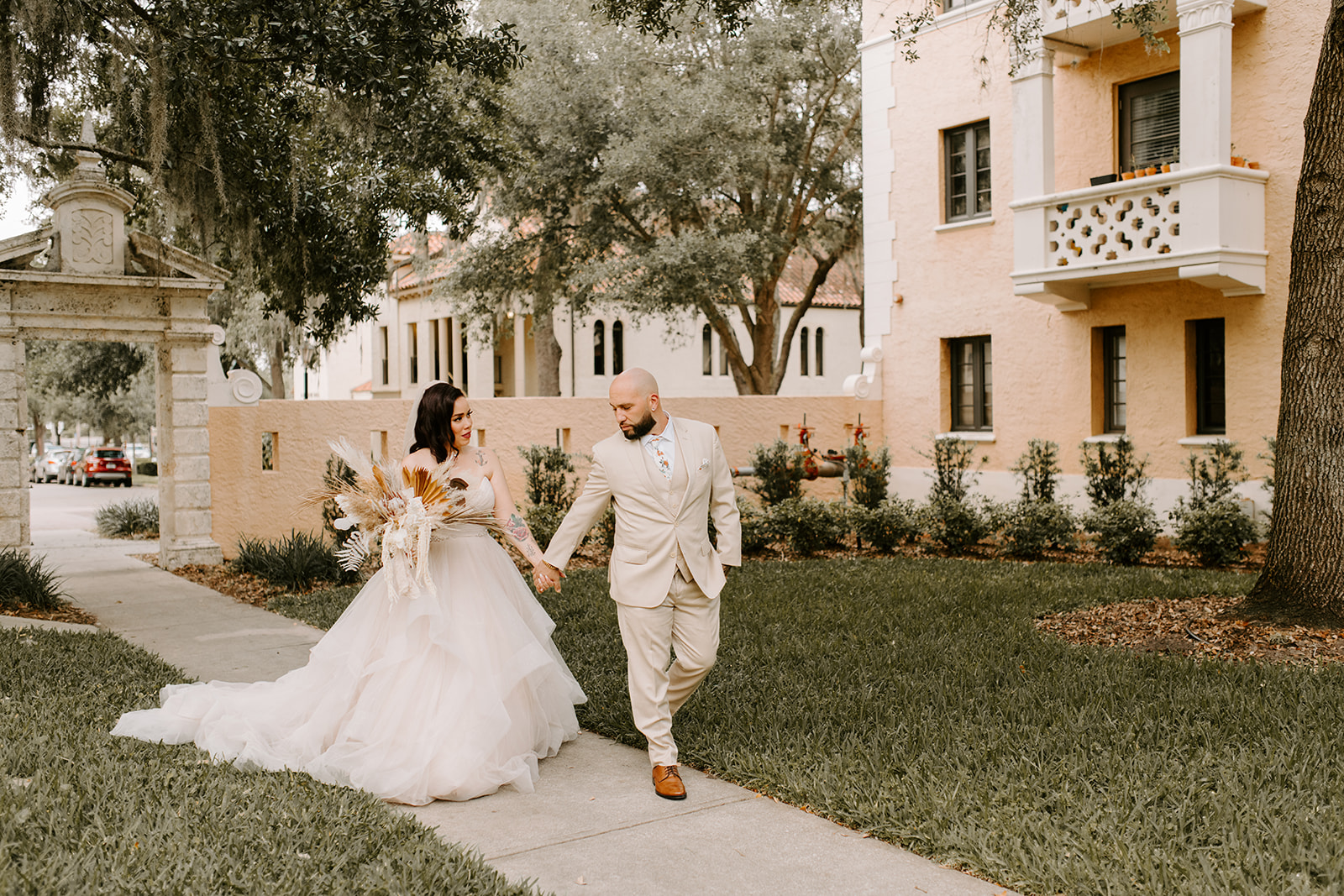 Bride in Ruffled Wedding Dress Called Yasmin By Maggie Sottero