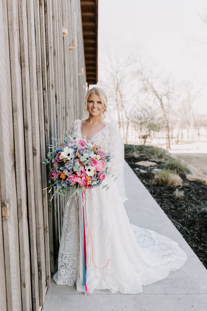 Bride In Boho Wedding Dress Called Finley By Sottero And Midgley