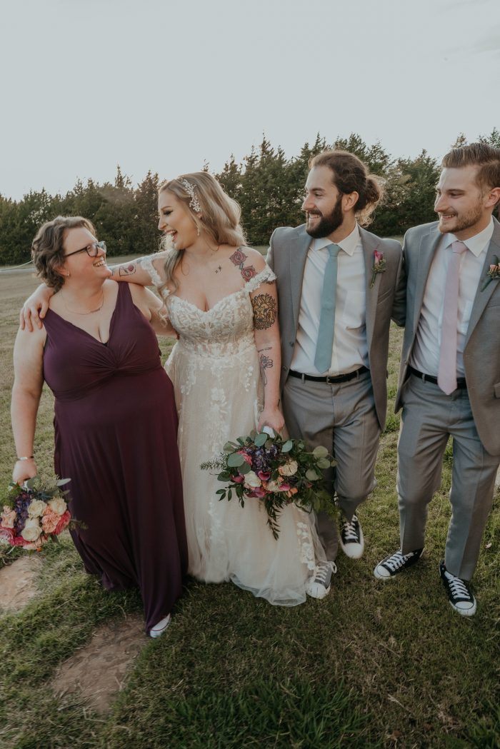 Bride In A-Line Wedding Dress Called Harlem By Maggie Sottero With Mother Of The Bride