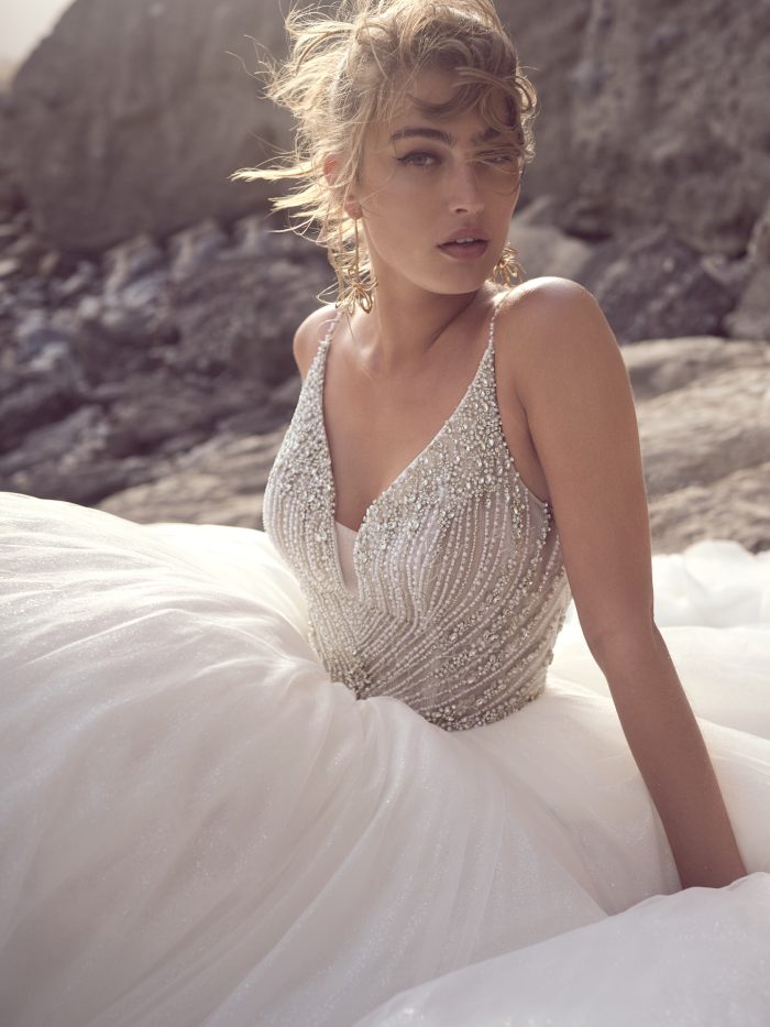Bride In Princess Beaded Ballgown Called Bannock By Sottero And Midgley
