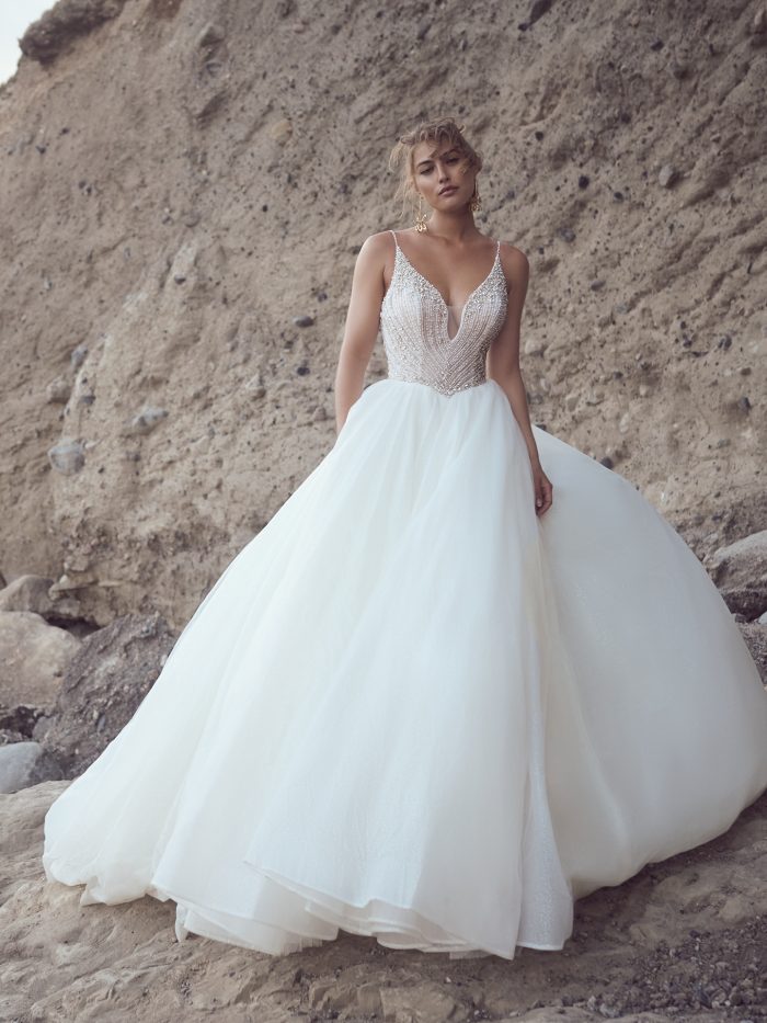 Bride In Princess Beaded Ballgown Called Bannock By Sottero And Midgley