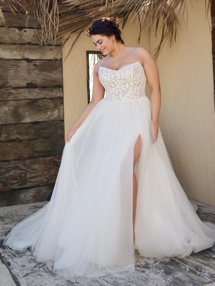 Bride In Corset Wedding Dress Called Kiandra By Rebecca Ingram