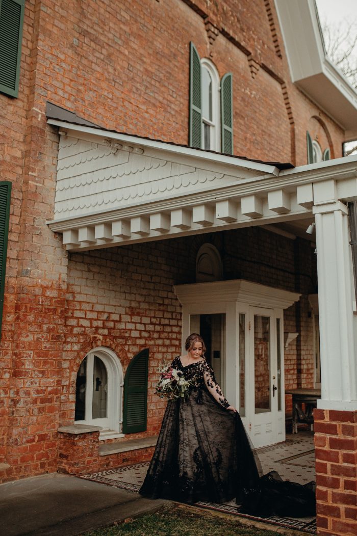 Bride In Black Wedding Dress Called Zander By Sottero And Midgley For Courthouse Wedding