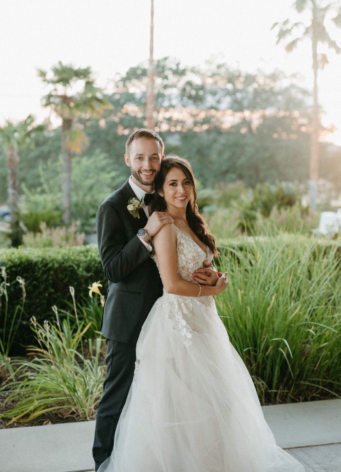 Bride In Lace A-Line Wedding Dress Called Minerva By Rebecca Ingram 