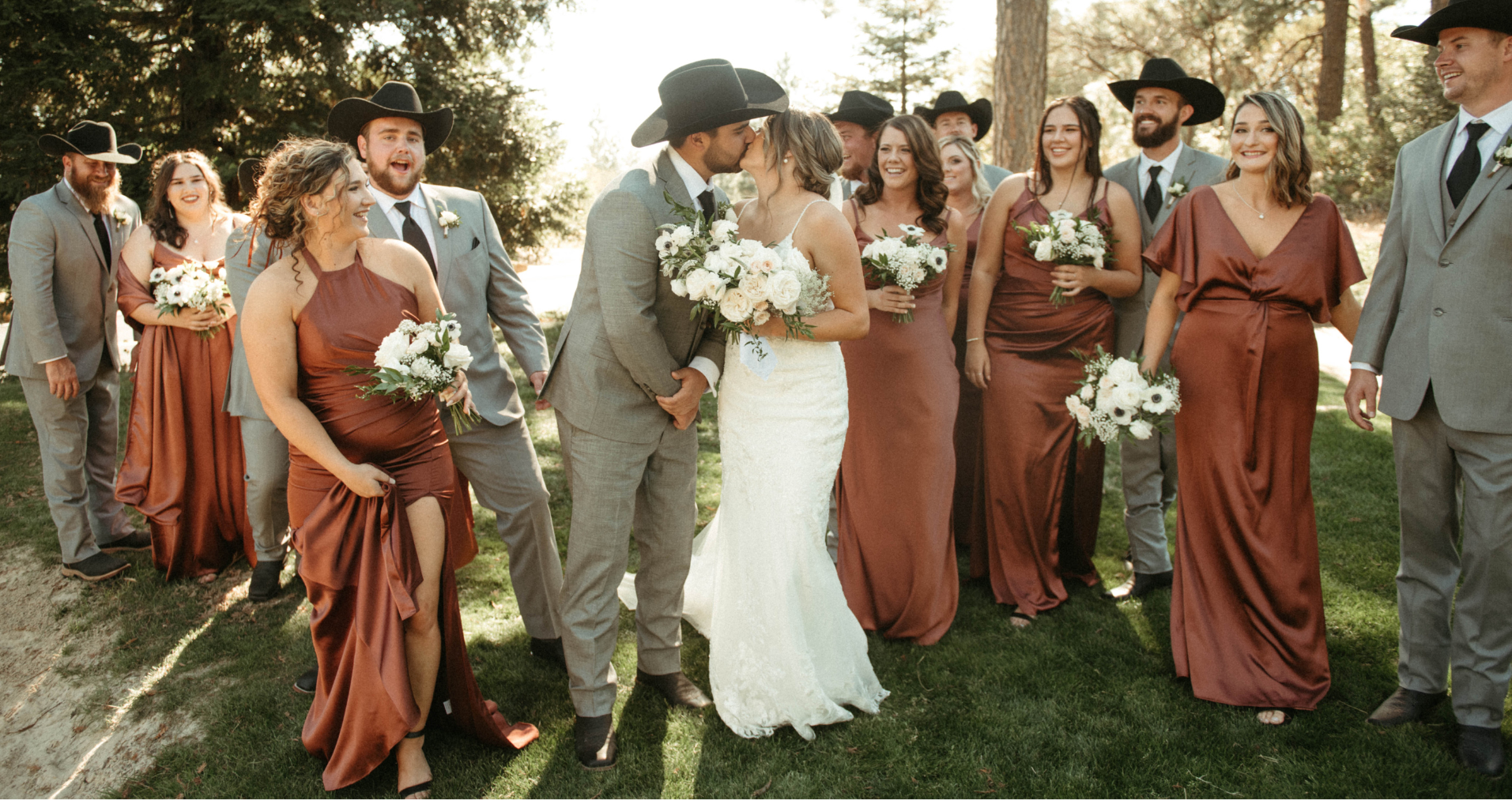 Western Wedding  Country wedding groomsmen, Country wedding dresses  bridesmaid, Western wedding