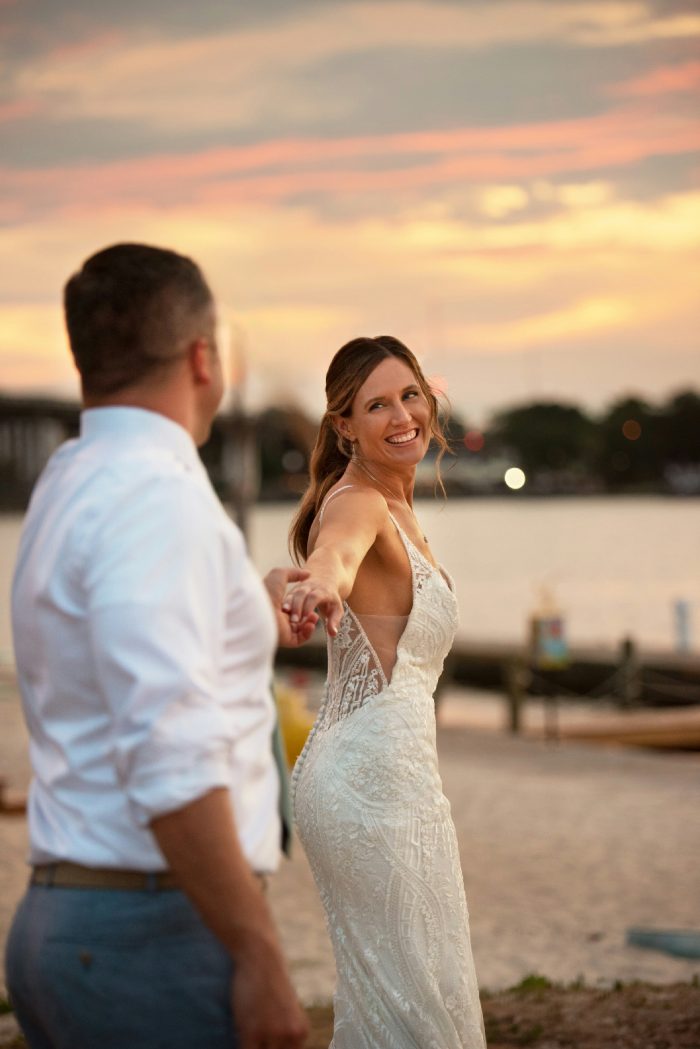 Bride In Lace Elopement Wedding Dress Called Bailey By Sottero And Midgley