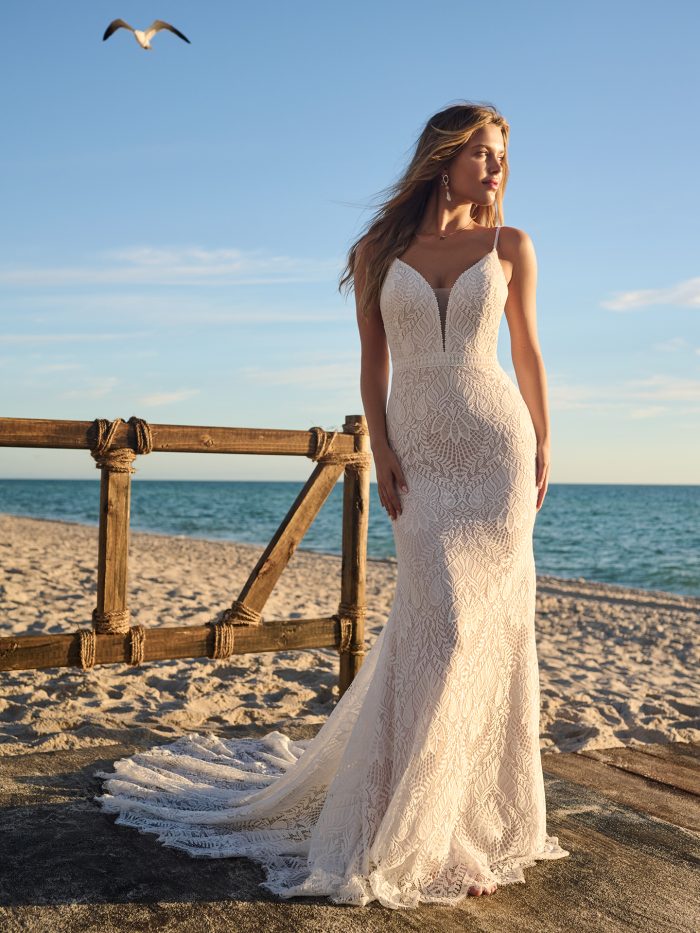 Bride In Western Wedding Dress Called Janine By Rebecca Ingram