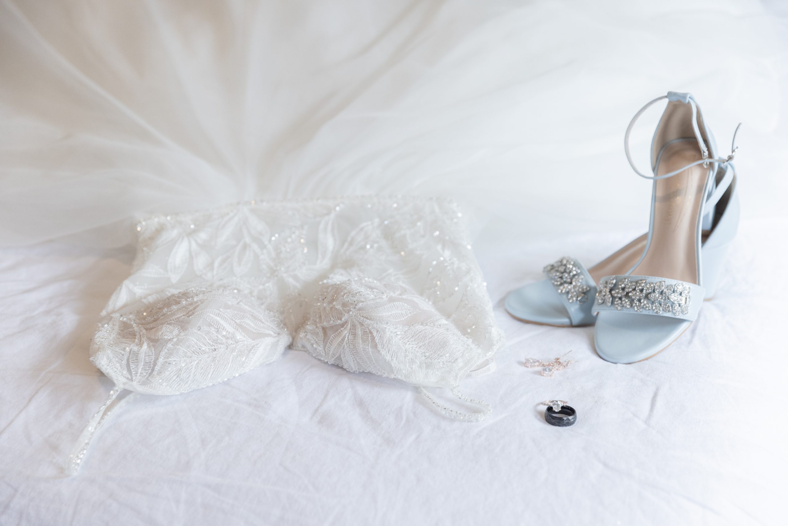 Blue wedding shoes