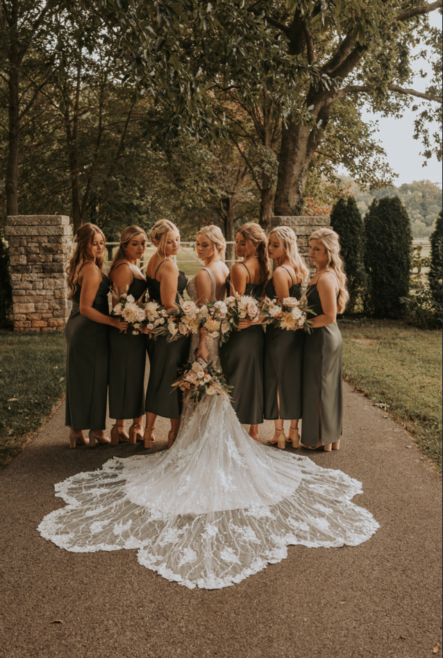 Fall bride wearing CRUZ gown by Maggie Sottero.