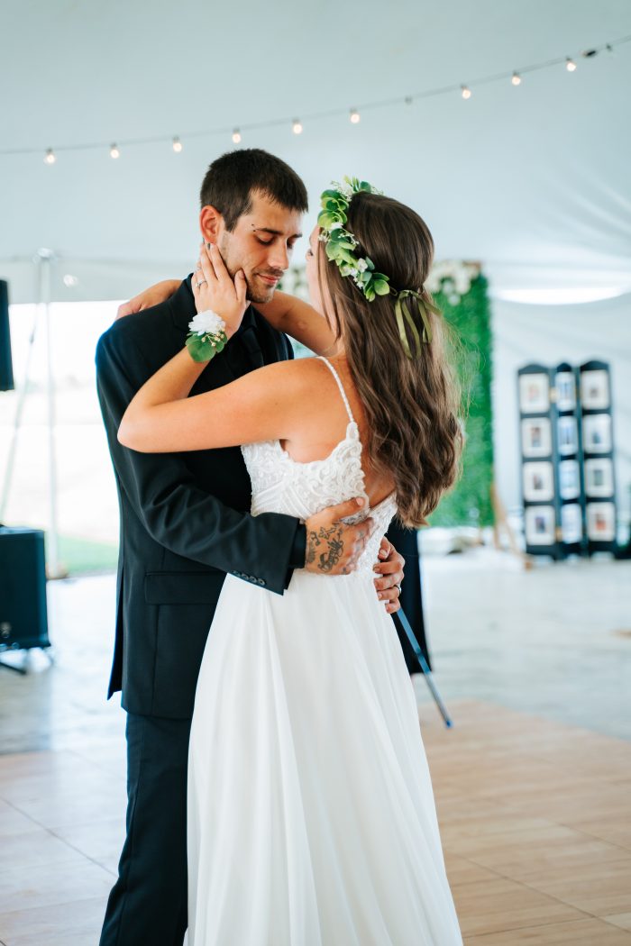 Bride Dancing With Groom on Dance Floor