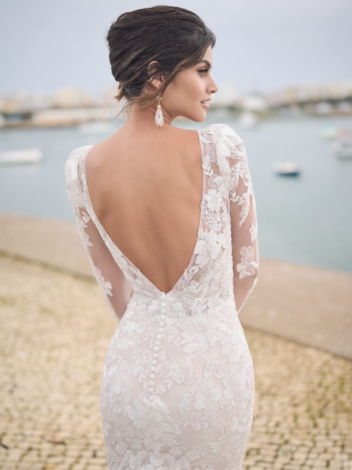 Model wearing Cohen by Sottero and Midgley, one of our wedding dresses with pockets