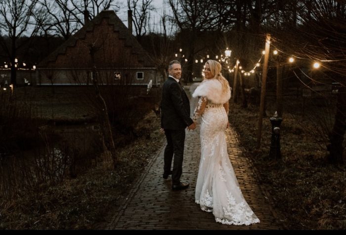 Bride wearing Fiona gown by Maggie Sottero