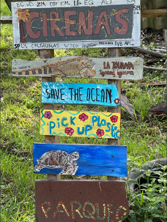 A sign for CIRENAS, a family-owned coastal ranch that helps with habitat preservation