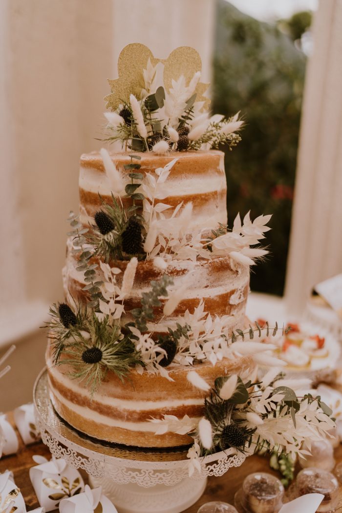 Vanilla naked wedding cake inspo