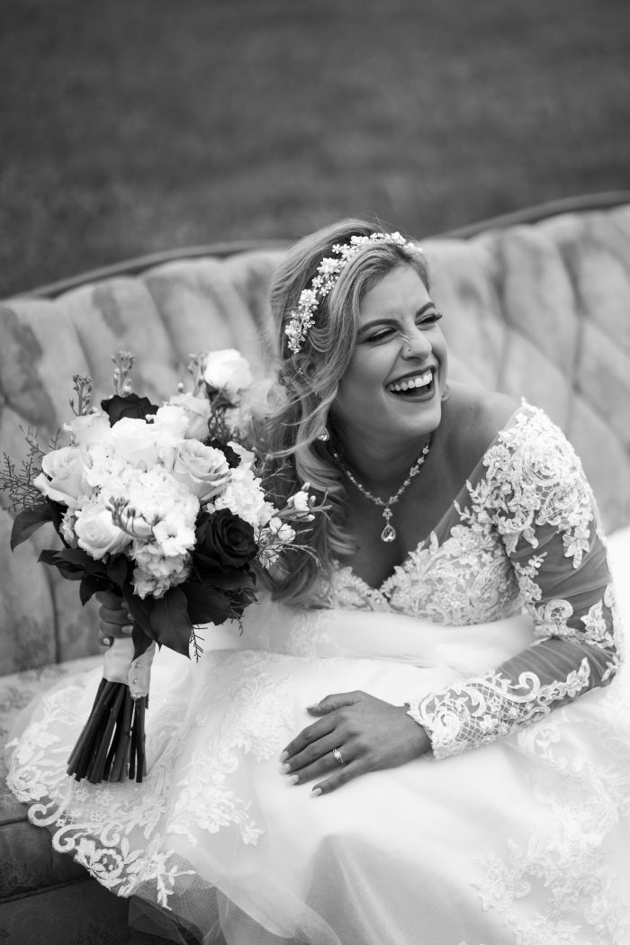 Bride wearing Tiffany gown by Maggie Sottero