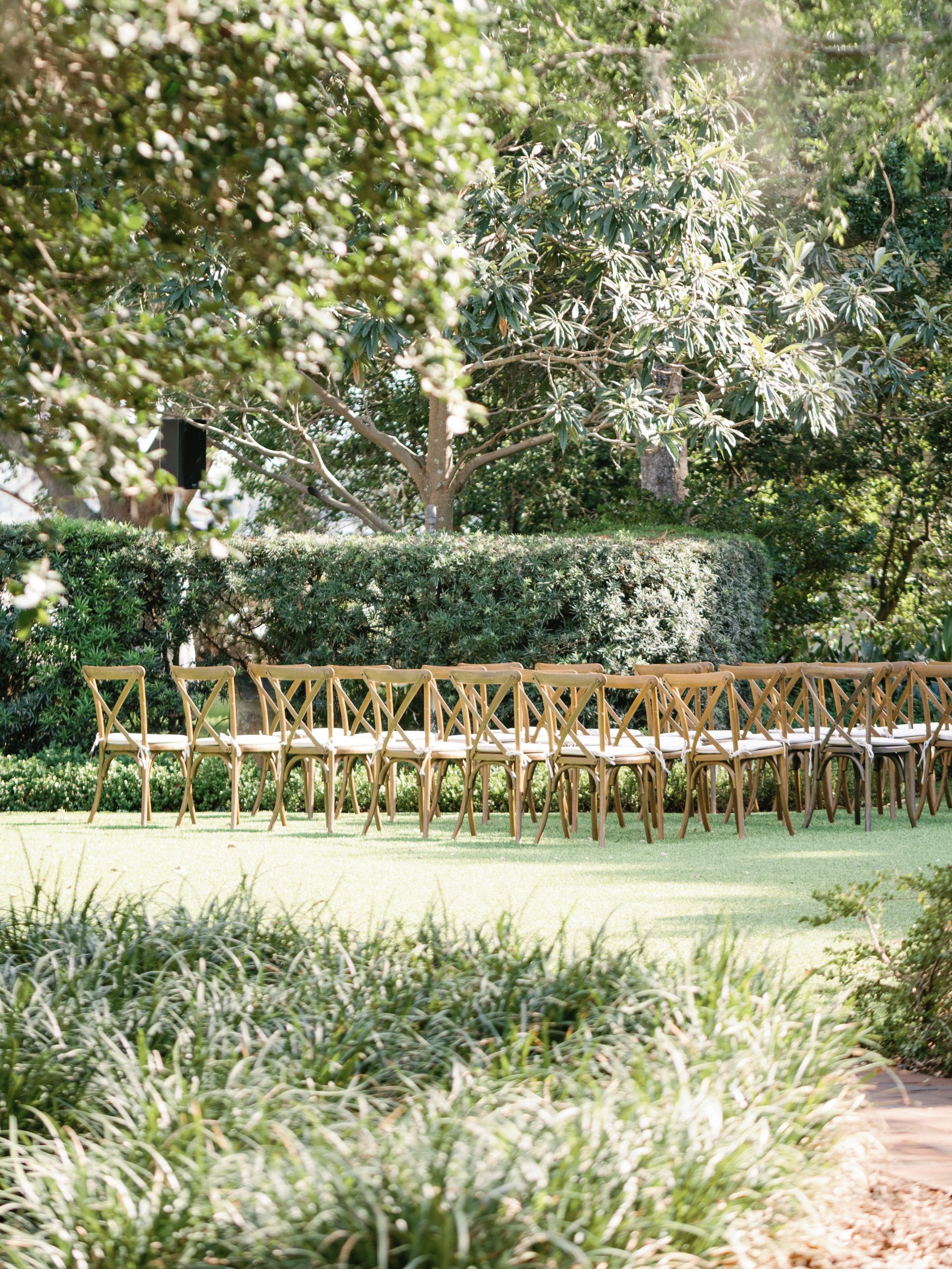 Budget-friendly seating at an intimate wedding