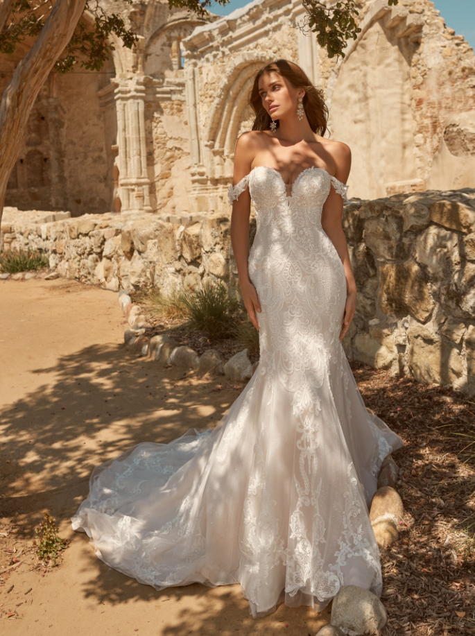 Model wearing Frederique by Maggie Sottero