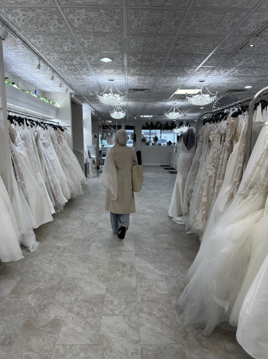 Wedding dress shopping tips: walking through a bridal store