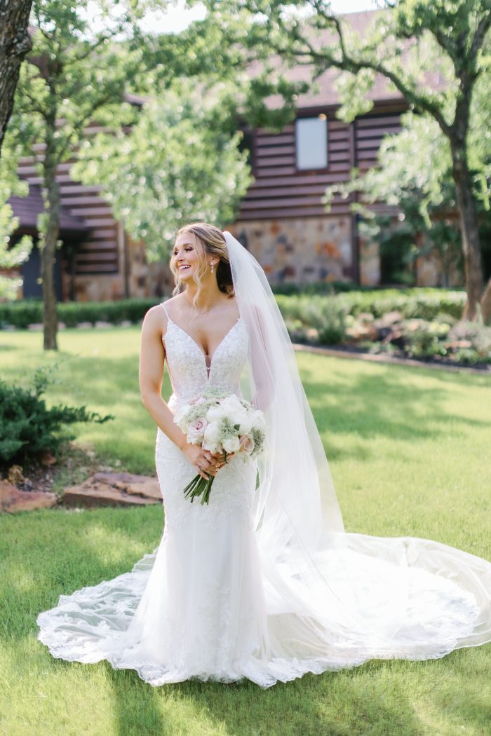 Bride wearing Fontaine bridal gown by Maggie Sottero