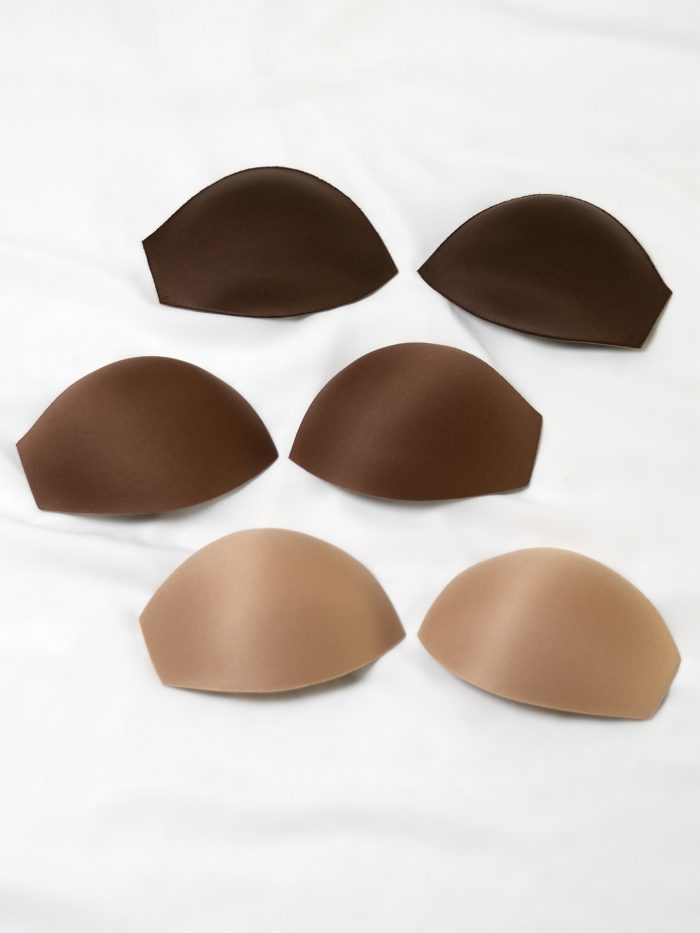 Bra cups in three different colors