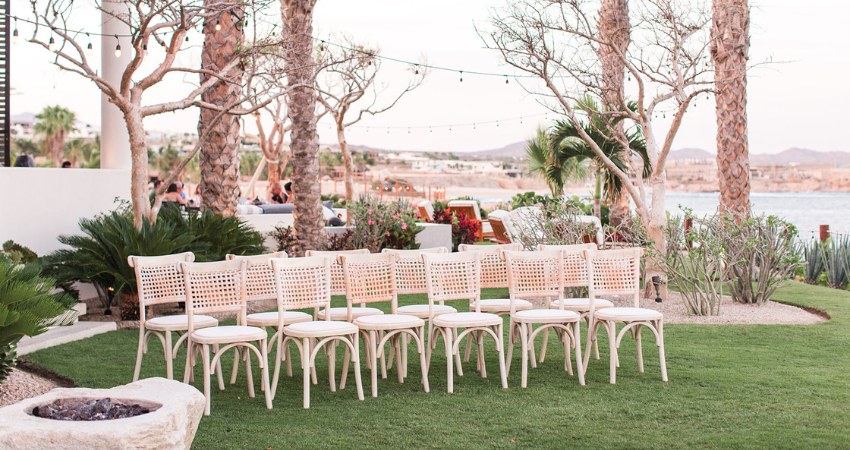 Seating at an outdoor ceremony venue