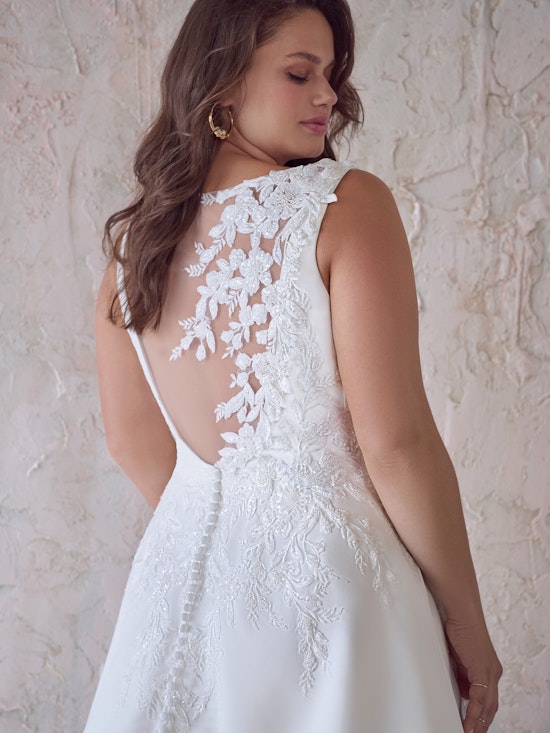 Bride wearing plus size wedding dress Paxton by Maggie Sottero