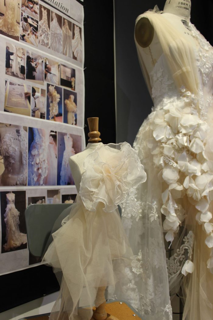 Wedding dresses designed by Otis students during upcycling mentorship project