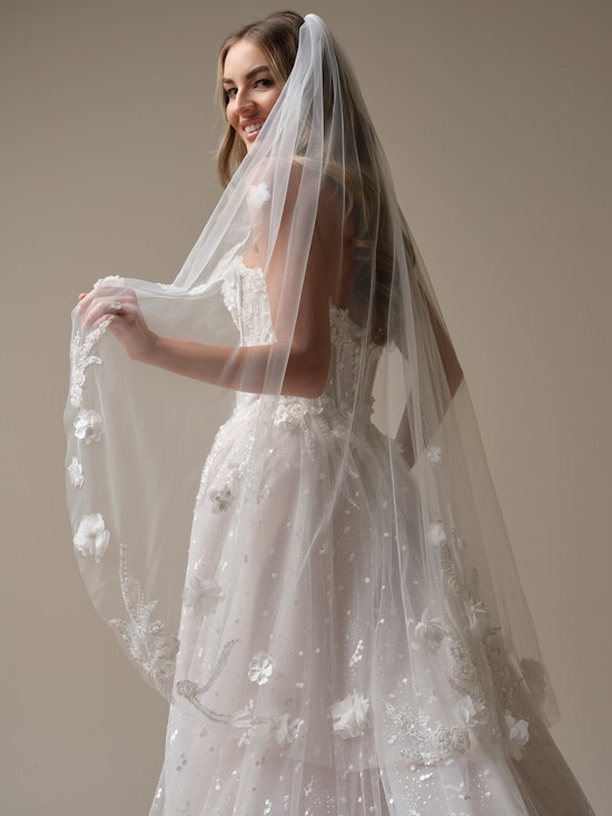 Bride wearing Athlone Fingertip Veil