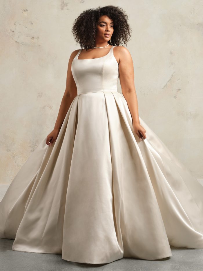 Bride wearing Selena Vida by Maggie Sottero princess wedding dress