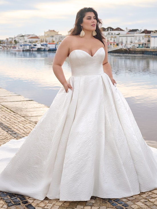 Bride wearing one of our plus size wedding dresses Cyprus by Sottero and Midgley