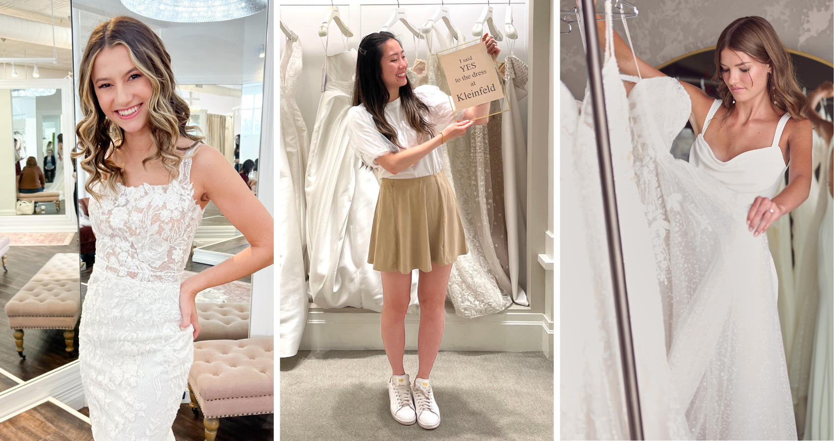 Three brides shopping for Maggie Sottero wedding dresses