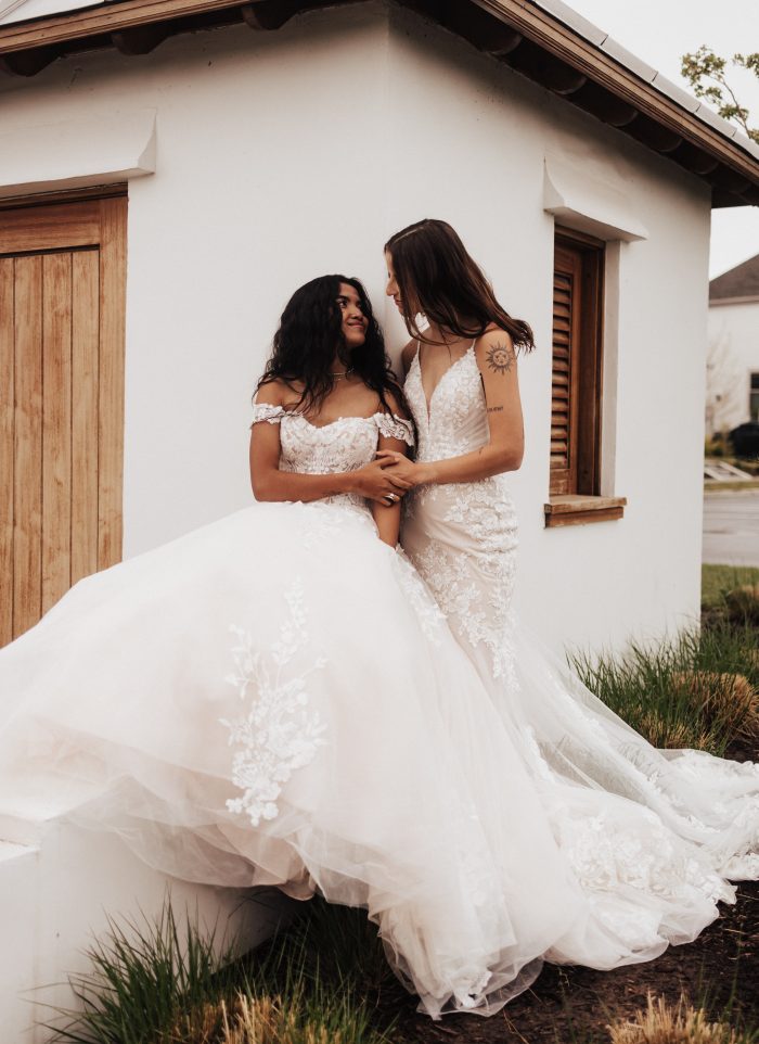 LGBTQ+ Brides wearing Maggie Sottero wedding dresses