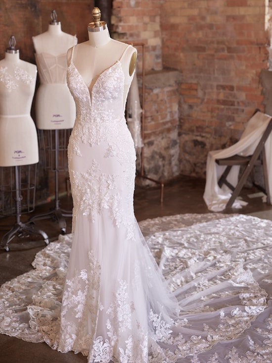 A Fontaine wedding dress train by Maggie Sottero