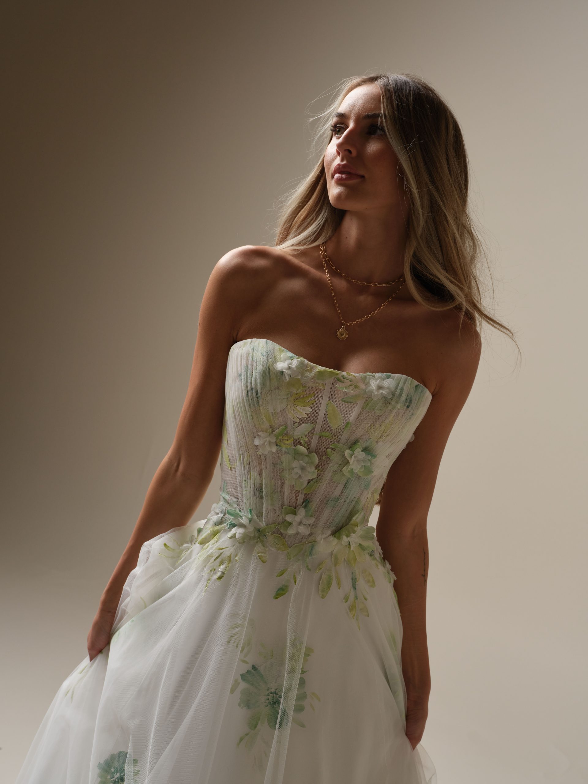 Bride wearing Vineyard by Sottero and Midgley