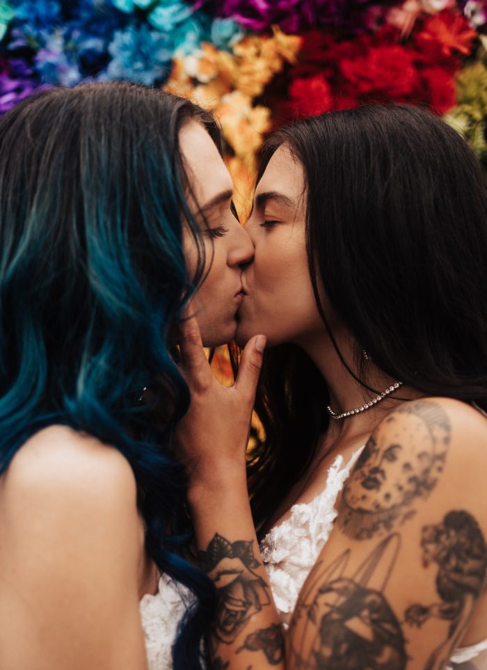 Brides kissing for LGBTQ+ wedding ideas