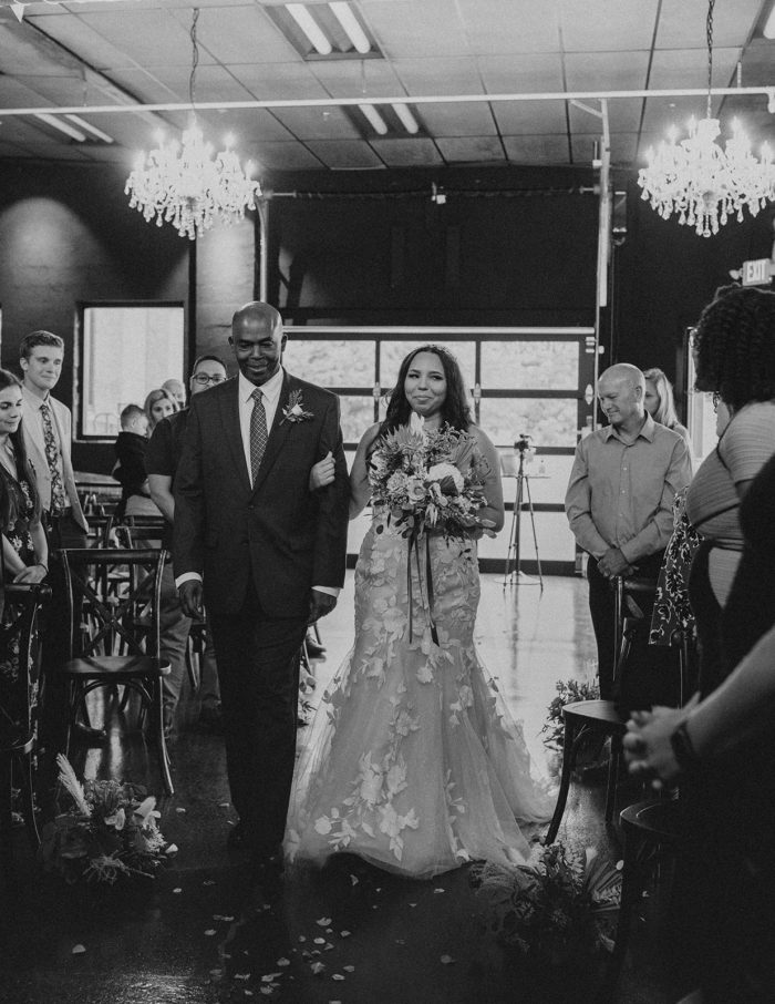 Bride In Mermaid Wedding Dress With Father Called Hattie By Rebecca Ingram