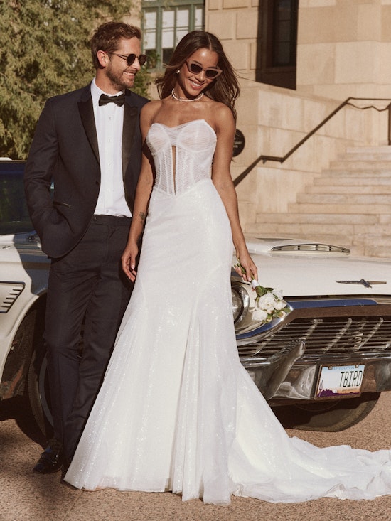 Bride wearing sexy wedding dress Esme by Maggie Sottero