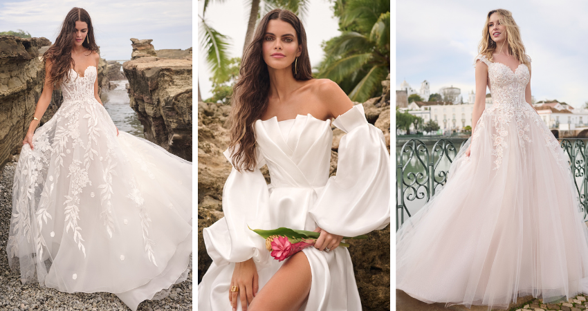 Brides wearing princess wedding dresses by Maggie Sottero