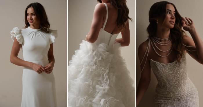 Brides wearing vintage wedding dresses by Maggie Sottero