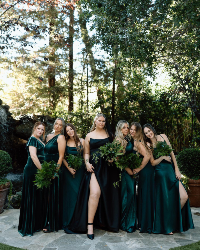 Bride wearing Aspen black wedding dress by Sottero and Migley