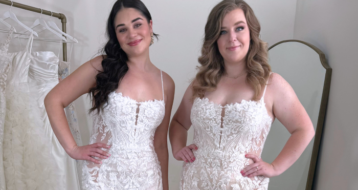 Brides wearing Maggie Sottero wedding dresses in different sizes