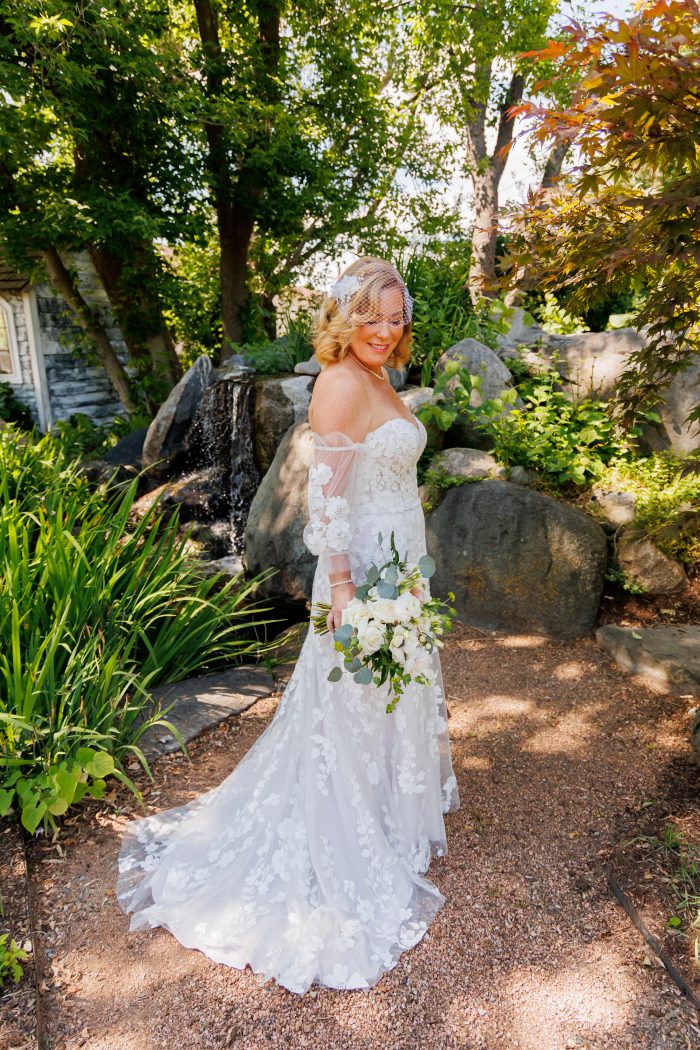 Bride wearing Demetria by Maggie Sottero