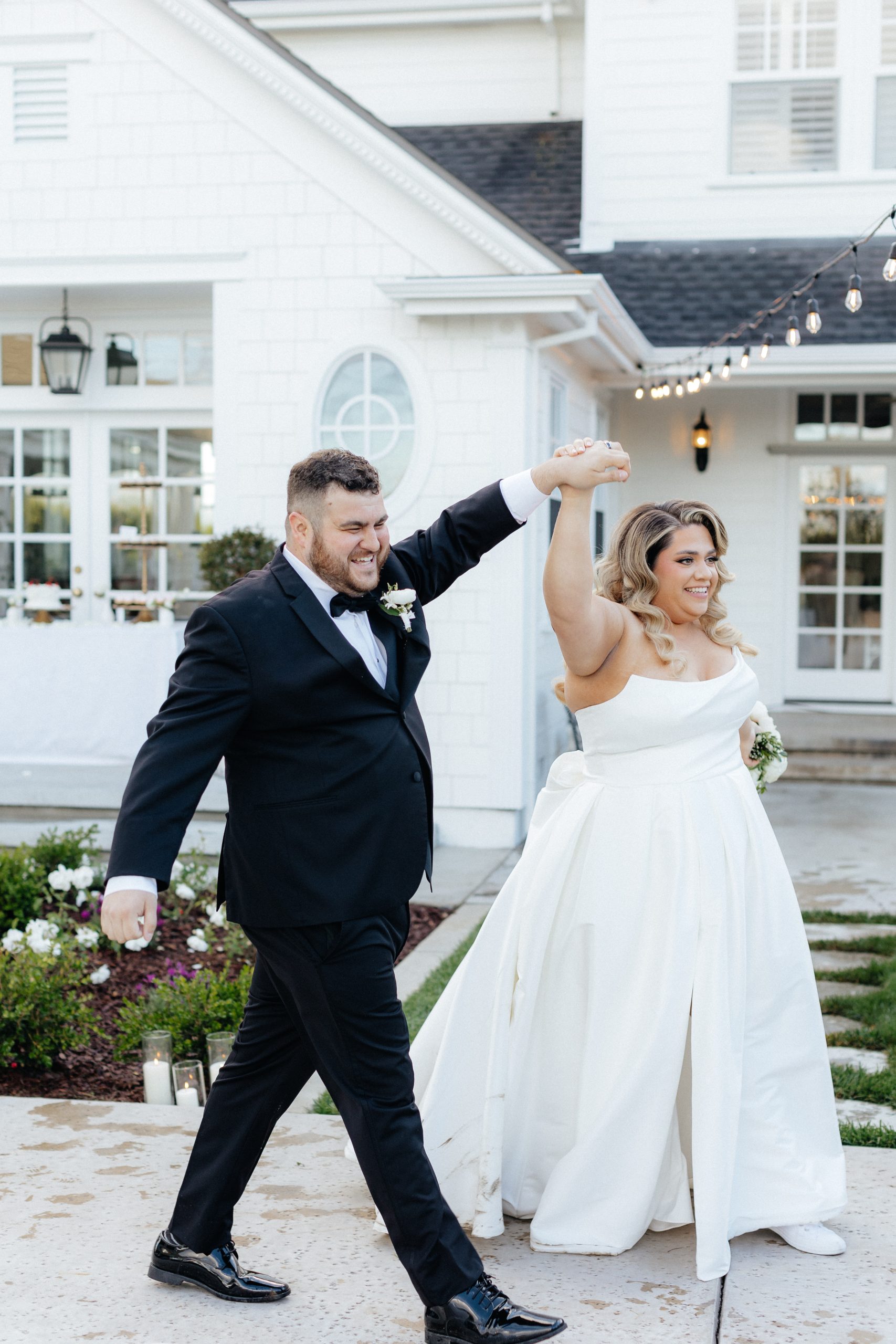 Bride wearing Aspen by Sottero and Midgley with her husband